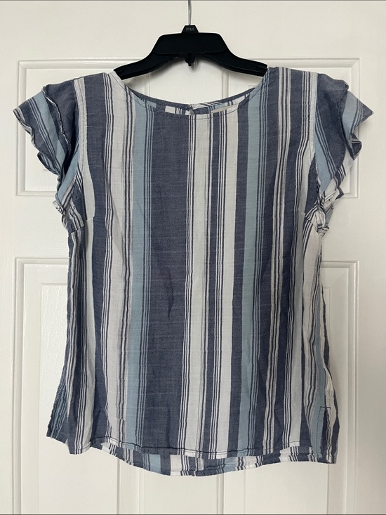 Calvin Klein Jeans Tops - Calvin Klein Jeans Striped Blouse with Ruffle Sleeves Coastal Fisherman